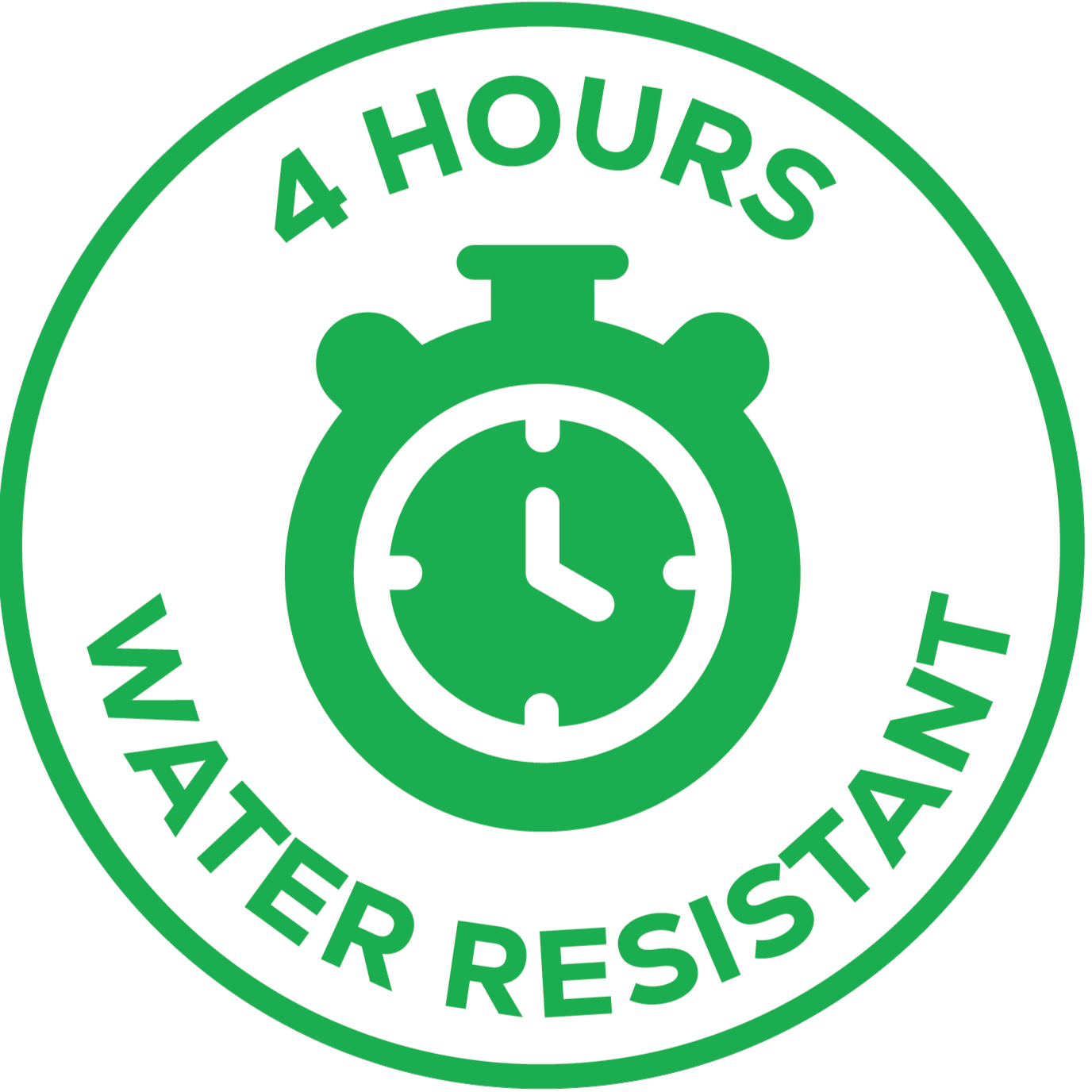 4 hours water resistant