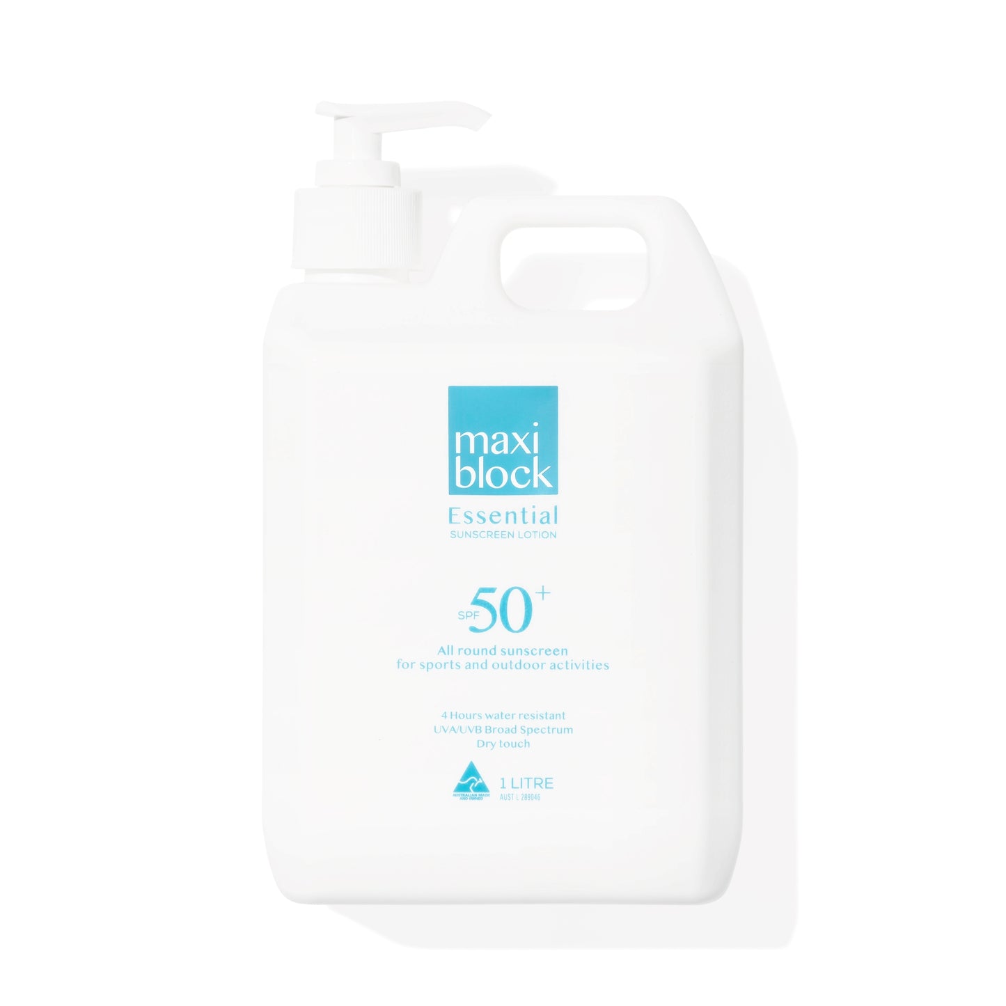 Maxiblock Essential non greasy sunscreen bottle SPF 50+ product photo