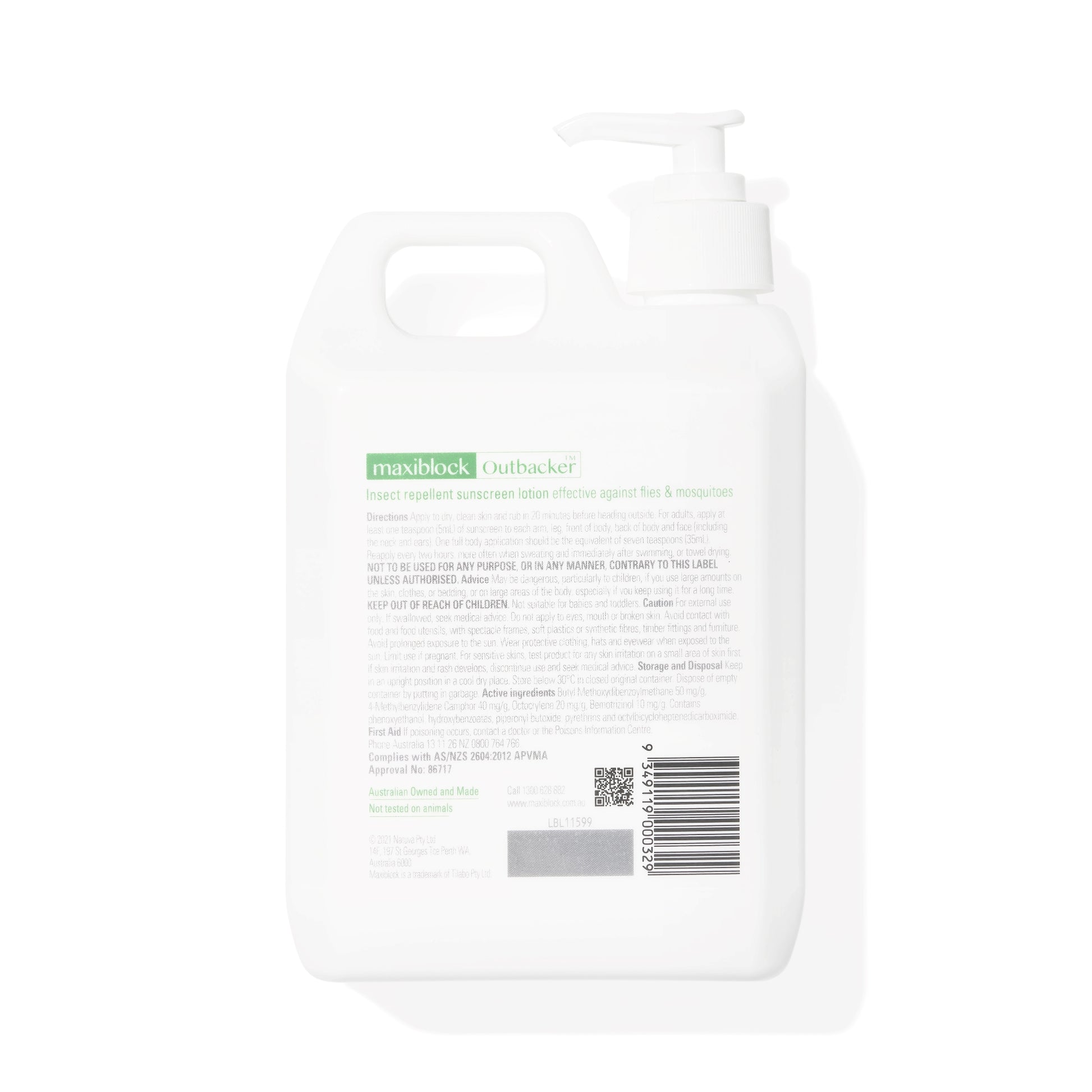 Maxiblock Outbacker Sunscreen With Insect Repellent SPF50+ 1000mL