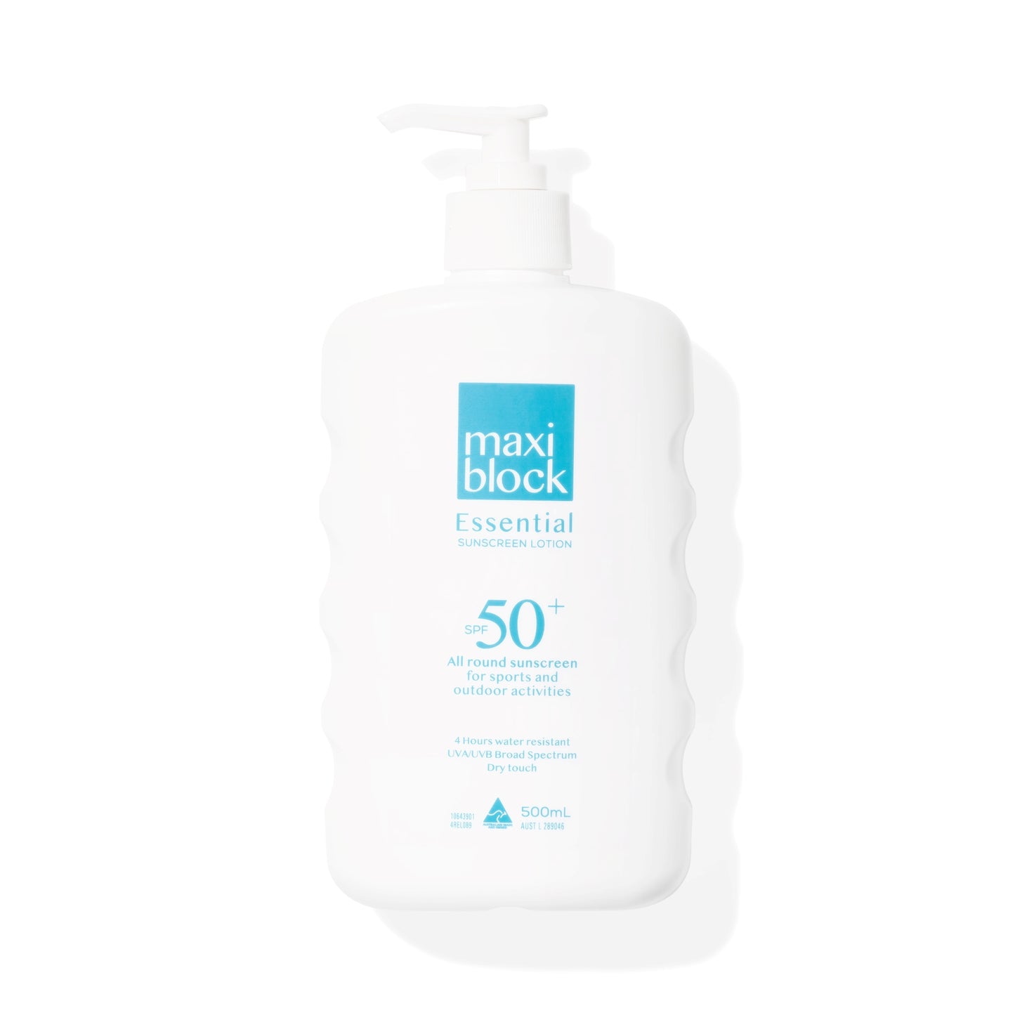 Maxiblock Essential non greasy sunscreen bottle SPF 50+ product photo