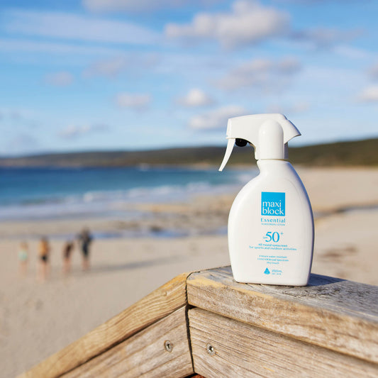 maxiblock essential non greasy spray sunscreen