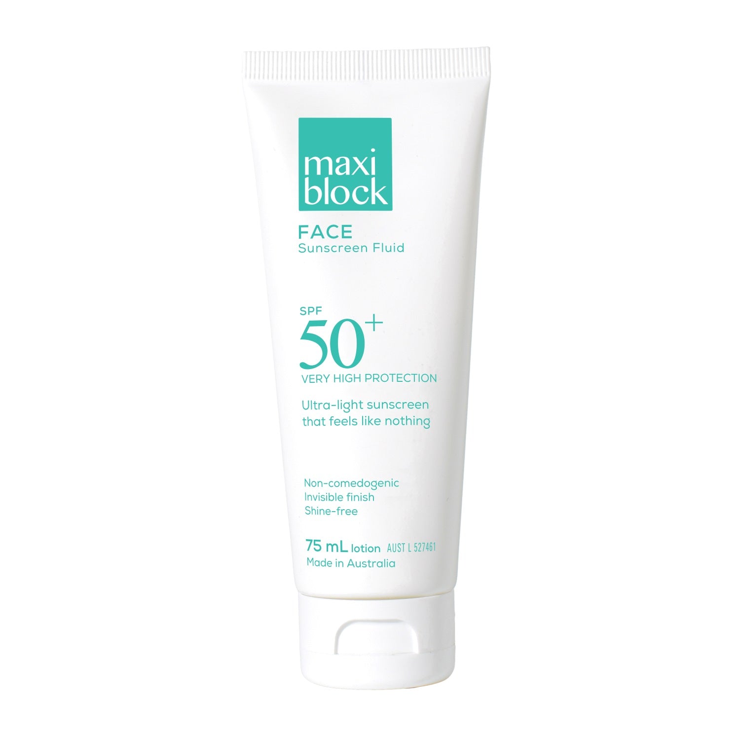 Maxiblock Face Sunscreen SPF 50+ On White Background