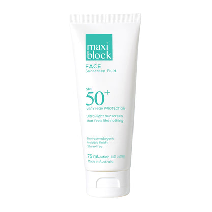 Maxiblock Face Sunscreen SPF 50+ On White Background