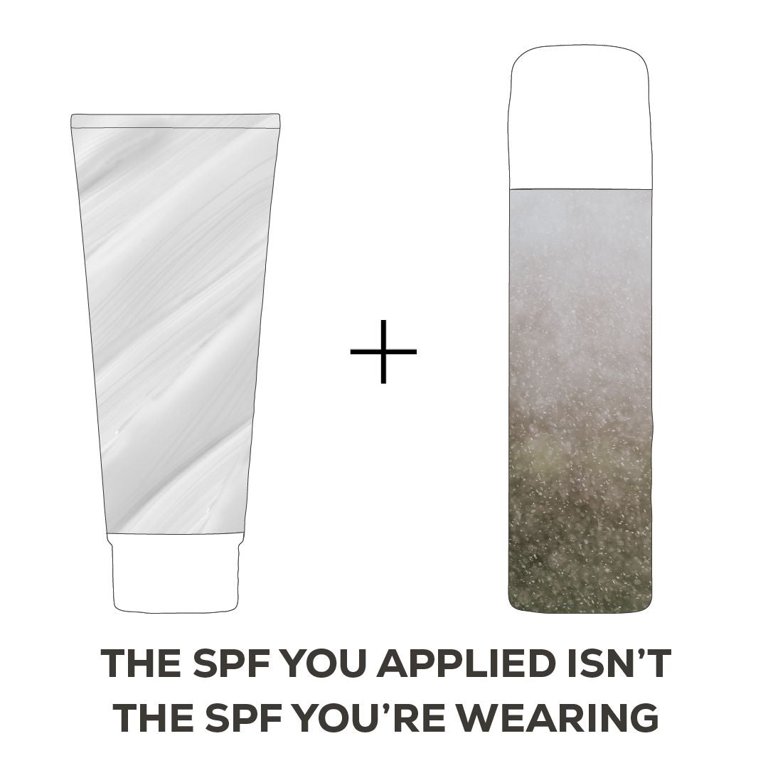 Illustration showing sunscreen and insect repellent as separate products — DEET can reduce the SPF of sunscreen layered underneath