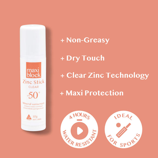 maxiblock clear zinc sunscreen stick